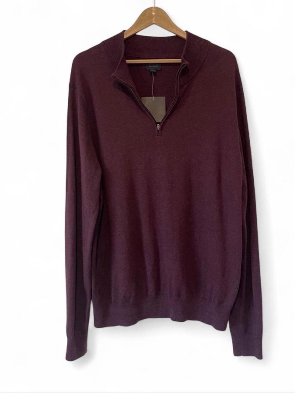 14th & Union Quarter Zip-Neck Sweater in Burgundy